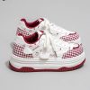 Cute Pattern Platform Sneakers – Red & White